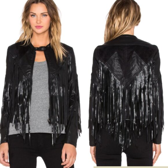 Blank NYC Jackets & Blazers - BlankNYC  Hashtag Abuser Finge Faux Leather Jacket